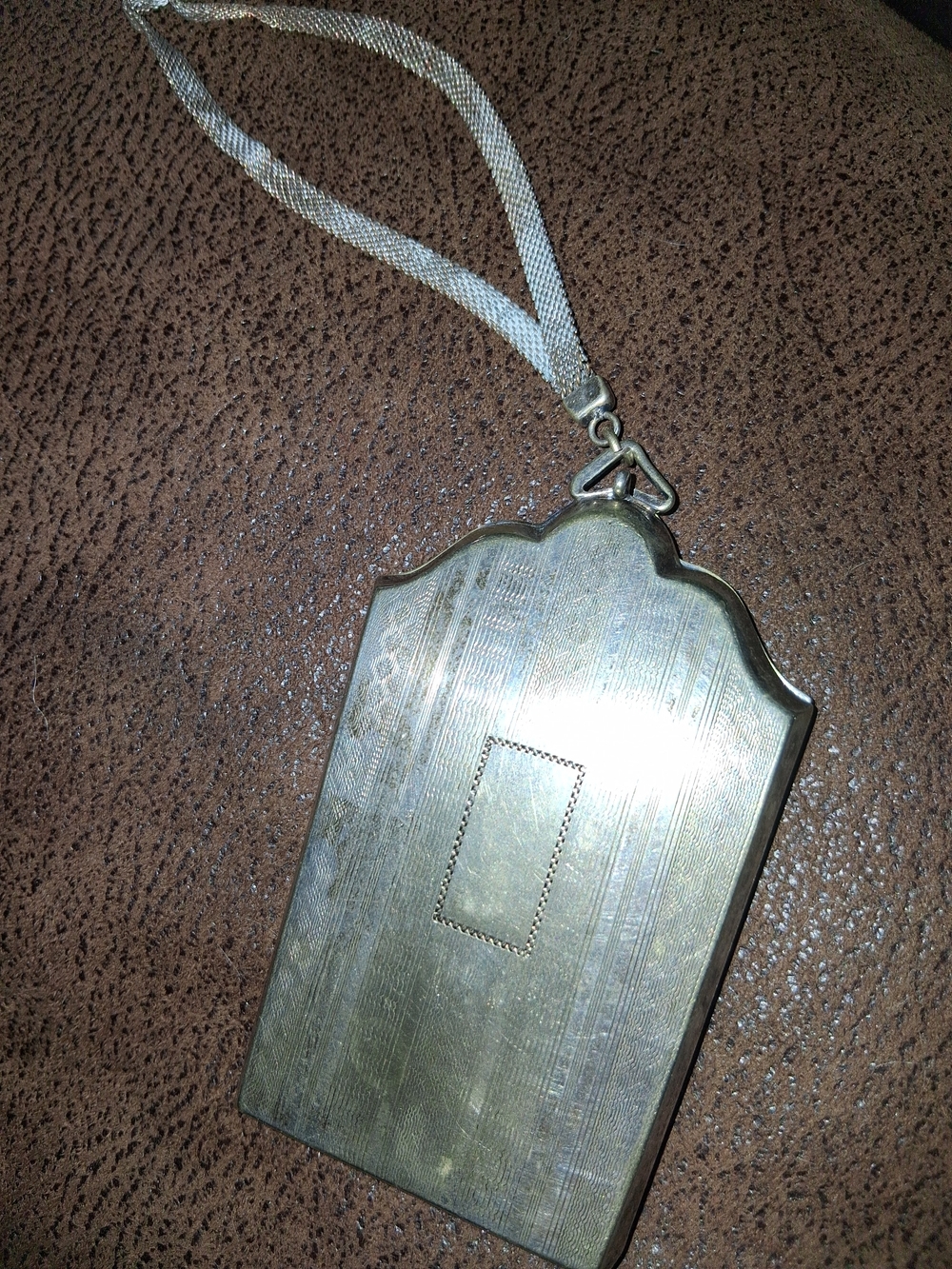 Vintage Silver-Tone Etched Locket Pendant Necklace